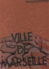 2011, Piece of brain B13, impression laser et aquarelle sur sac poubelle ancien de la ville de Marseille, 30x21cm -scan dessins