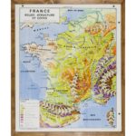 2015, France, relief, structure et côtes, résine polyuréthane, bois, carte ancienne «France, relief structure et côtes » par Max Derruau, coll Armand Colin, 126x106x6cm 4-2015, France, relief, structure et côtes, résine polyuréthane, bois, carte ancienne «France, relief structure et côtes » par Max Derruau, coll Armand Colin, 126x106x6cm